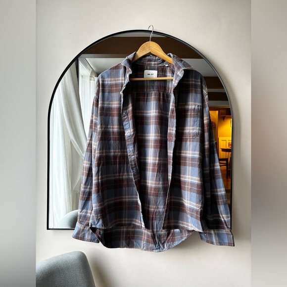 NN 07. | Mens Deon Brushed Flannel Checked Shirt Brown/Blue | size large - Picture 5 of 11